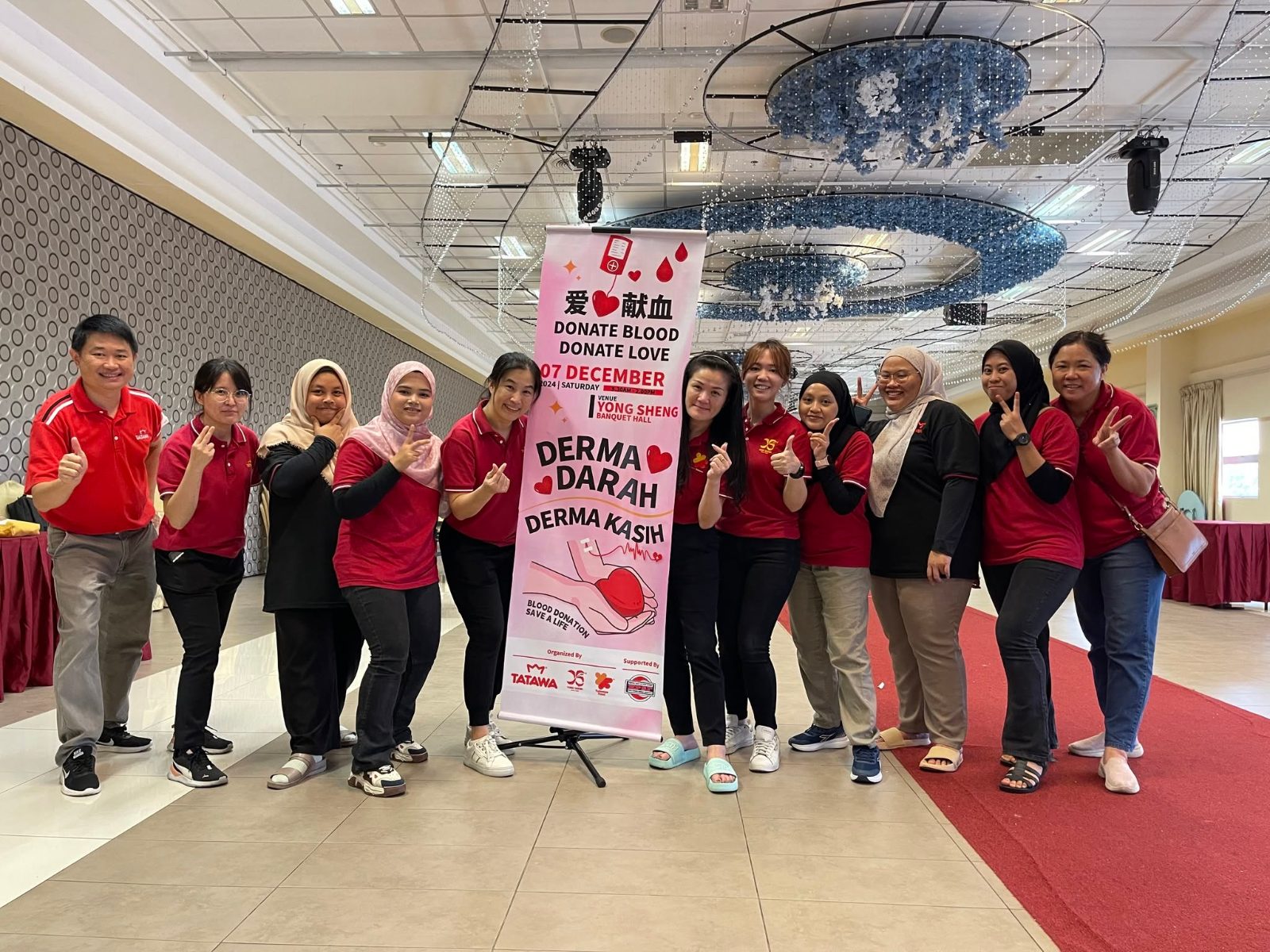 Group photo of staff and medical team at the 2024 Blood Donation Drive