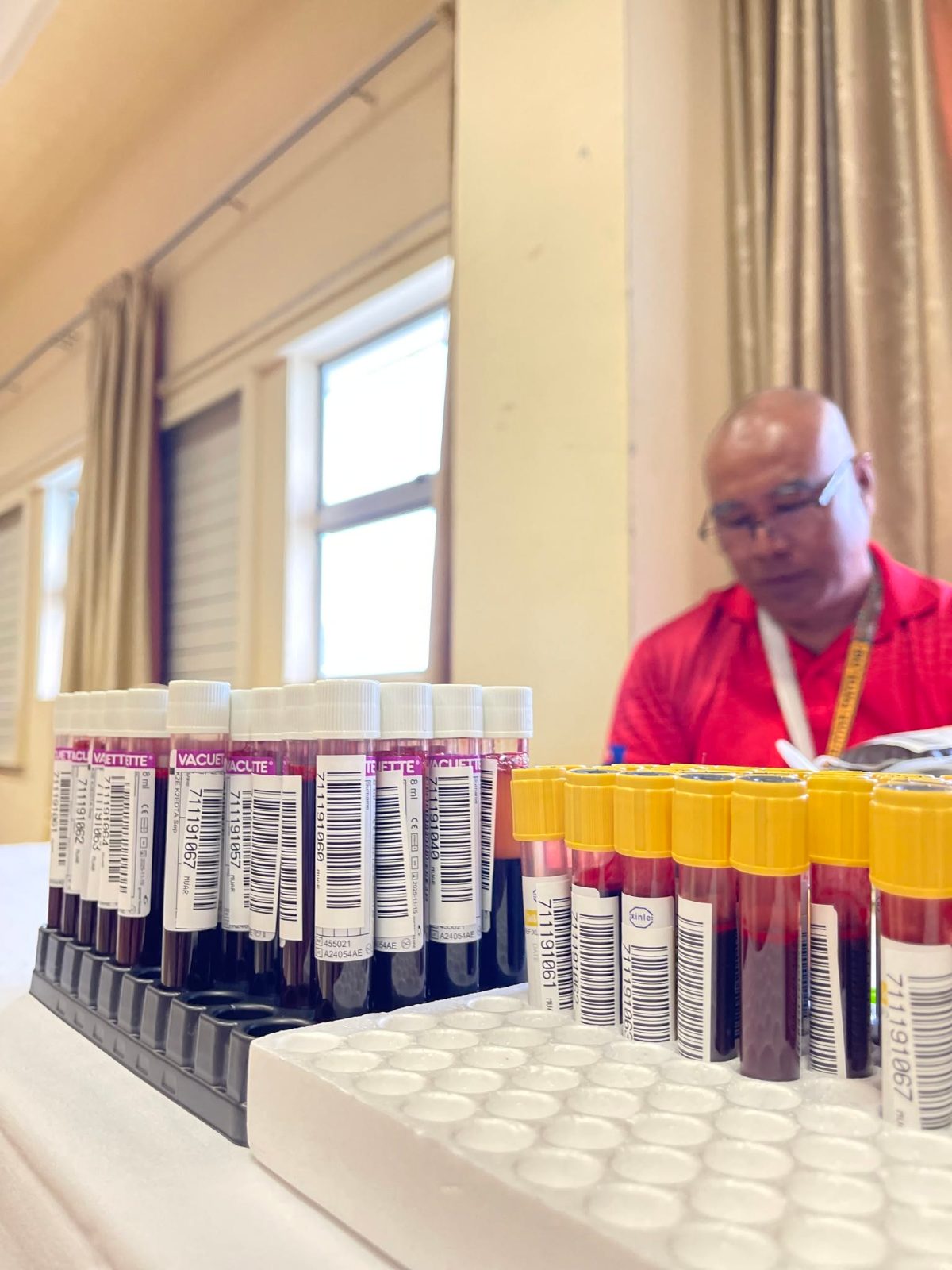 Blood sample tubes at the 2024 Blood Donation Drive