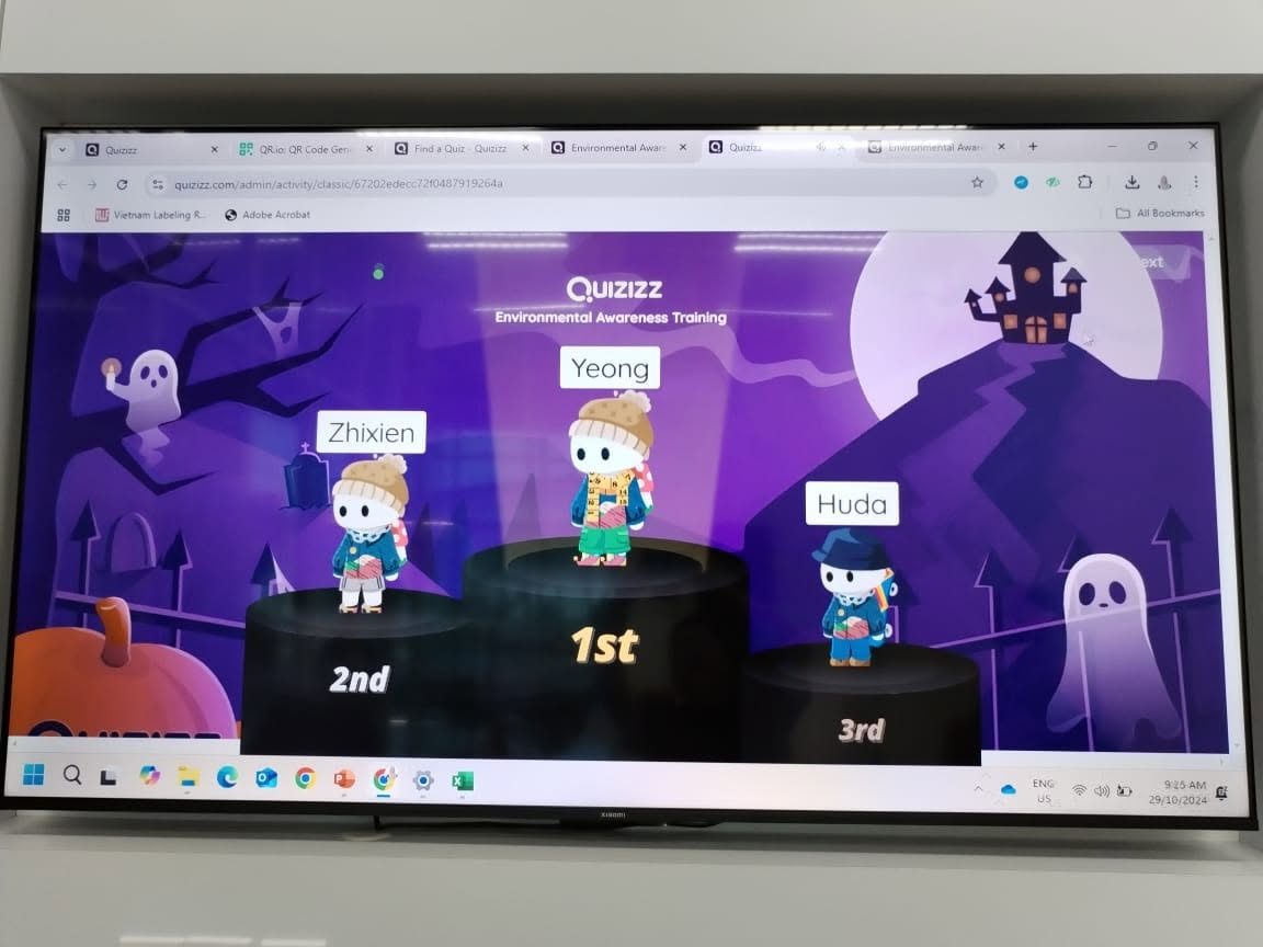 Quiz game on screen during the 2024 5S Management Initiative session
