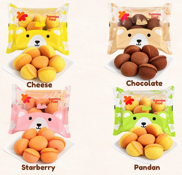 Mini Cake Collection in cheese, chocolate, strawberry and pandan flavours by Yummies Food